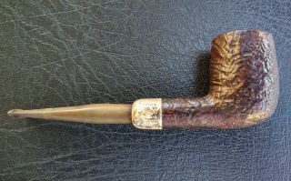 Vintage Dunhill 41032 Shell Briar W/ Sterling Silver Band Straight Tobacco Pipe