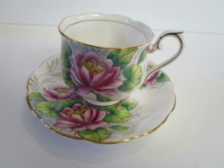 Vintage Royal Albert Water Lily Flowers Of The Month Tea Cup Saucer No 7