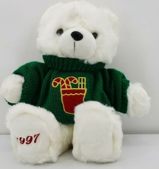 Vintage 1997 Christmas Teddy Bear Plush 20 " Stuffed Animal Kmart