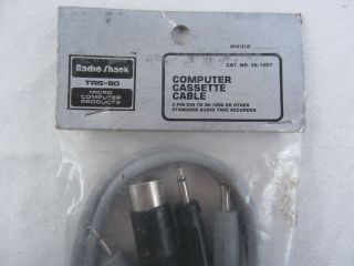 vtg Radio Shack TRS - 80 Computer Cassette Cable 5 pin Din to 26 - 1206 2