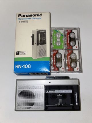 Vintage Panasonic Rn - 108 Microcassette Recorder Voice &
