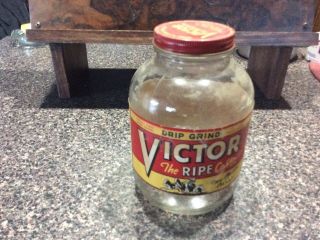 Victor The Ripe Coffee Vintage One Pound Jar Boston,  Ma. 3