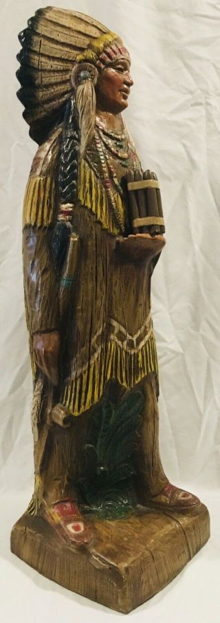 Vintage ALFCO - NY Cigar Store Indian Chief Statue Resin Foam - 35” tall 3