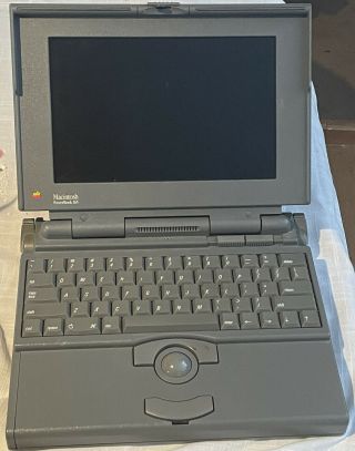 Vintage Apple Macintosh Powerbook 165 With Extra Battery And Cables