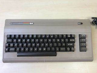 Commodore 64 Keyboard With Power Supply And 2 Other Cords - - D2