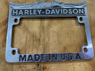 Vintage 1981 Harley Davidson Motorcycle License Plate Frame Made In Usa