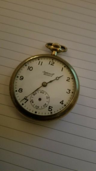 Vintage Ingersoll Reliance Pocket Watch,  7 Jewels,  Not.