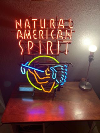 Natural American Spirit Cigarette Cigar Tobacco Authentic Neon Bar Sign