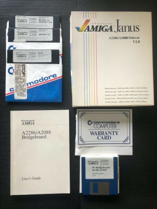 Rare Vintage Amiga Software - Janus Sidecar A2286/a2088 5.  25 Ms - Dos Floppy Disks