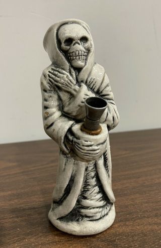 Rare Vintage " Grim Reaper " Ceramic Tobacco Water Pipe From 1986 Hookah Rumph
