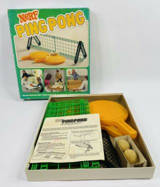 Rare Vintage Nerf Ping Pong Table Tennis Game 1982 Complete & Ready For Play
