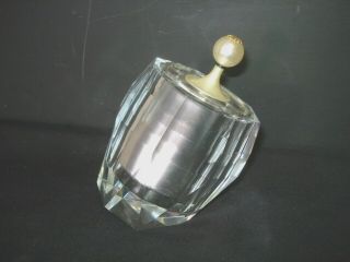 Vtg Hand Cut Crystal Electric Table Lighter Electro Inst - A - Match