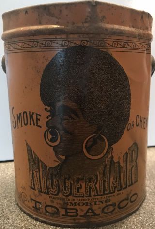 Rare Igger Hair Tobacco Tin From 1920s B.  Leidersdorf Co Milwaukee