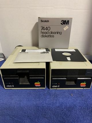 Pair Apple 5.  25 " Floppy Disk Drive For Ii Iie Plus Computer A2m0003 Vtg