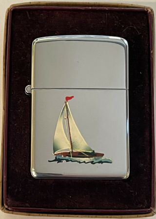 Vintage 1947 - 48 Zippo Town & Country Sloop in Special T&C Box - Rare 2