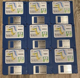 Vintage Apple Macintosh Os System 7 Pro (7.  1) 800k 3.  5” Floppy Disks