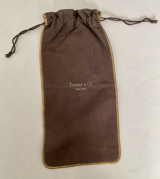 Vintage Tiffany & Co York 6 X13 In.  Brown Cotton Felt Storage Bag