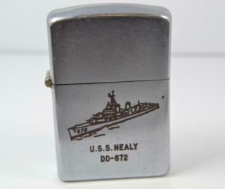 Zippo Lighter Us Navy Destroyer Uss Healy Dd - 627 Pat 2032695 1937 - 1950 5 Barrel