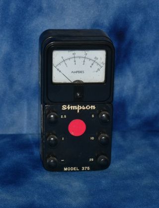 Simpson Model 375 Amp Meter Vintage Estate Find