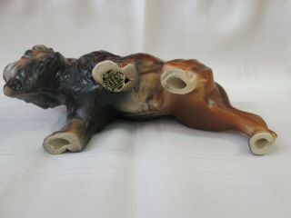 Charming Vintage Ceramic Bison/Buffalo Bull Figure Figurine 3