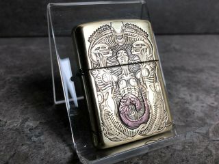 Japanese Zippo Armor Aliens H.  R Giger - Double Sided Design (very Rare Piece)