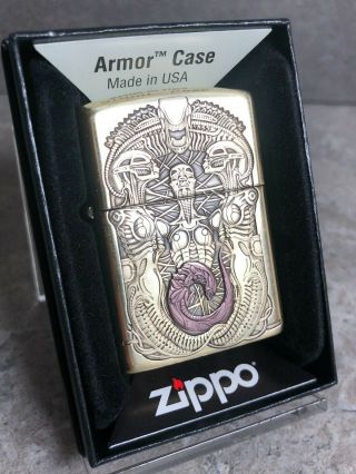 Japanese Zippo Armor Aliens H.  R Giger - Double Sided Design (Very Rare Piece) 3