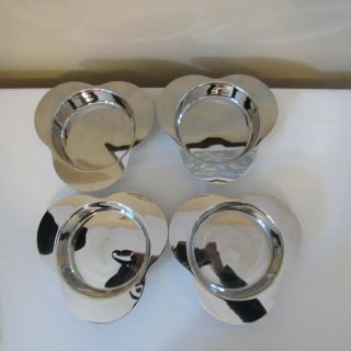 Set Of 4 Vintage Guy Degrenne Mid Century Stainless Steel Bowls Made In France