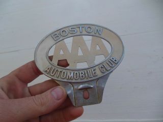Vintage Boston Automobile Club Aaa Tag License Plate Topper