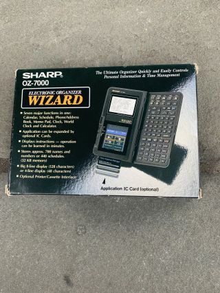 Electronic Organizer Calculator Sharp Oz - 7000 Wizard Vintage Pda