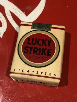 Empty Vintage Era Lucky Strike White Cigarette Pack 1940 