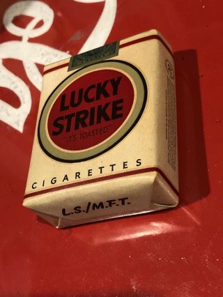 Empty Vintage Era LUCKY STRIKE White Cigarette Pack 1940 ' s WWII 2