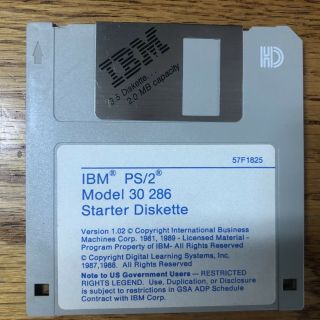 Ibm Ps/2 Model 30 286 Starter Diskette