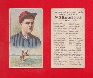 1888 Kimball - N184 Champions Of Games & Sports - Johnny Kane (bronco Rider) Ex