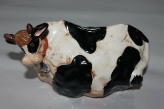 Vintage Ceramic Pottery Funny Looking Cow Big Body Small Head Bank