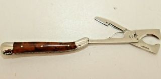 Forge De Laguiole Cigar Folding Scissors Burl Wood Handle Cutter