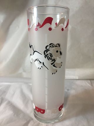 Vtg Libbey Tom Collins Carousel Animal Frosted Tumbler Glass Red Lion