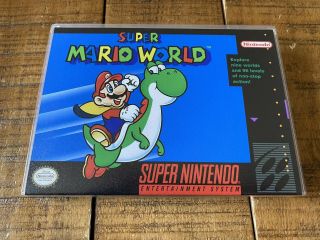 Vtg Nintendo Mario World Videogame - Snes W/plastic Case