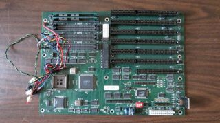 Rare Vintage Motherboard,  386 Cpu,  Ram,  Panel Wires Posts