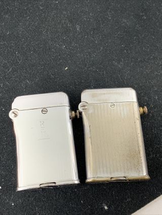 2 Vintage Thorens Double Claw Pocket Lighters - Switzerland Patent - For Repair