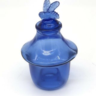 Vintage Cobalt Glass Fly,  Bee,  Wasp,  Bug,  Insect Trap Catcher W Bee Stopper Top