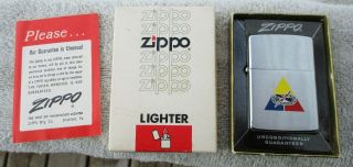 Vintage Zippo Cigarette Lighter No.  200 Brush Finish Fort Knox Souvenir W/box