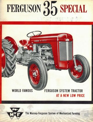 Ferguson Vintage 35 Tractors Sales Brochure 138/758 - 75 - 1 1958