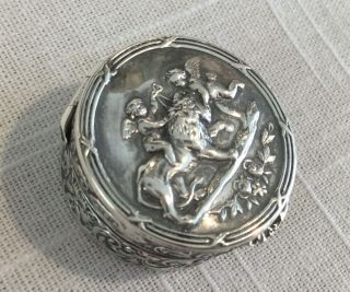 Antique Sterling Silver Snuff Or Pill Box Marked Italy 3