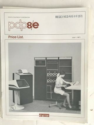 Pdp - 8/e Price Lists Dec Advertising Pdp8