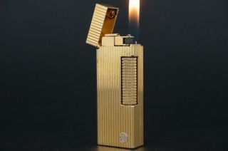 Dunhill Rollagas Lighter Fine Lines Gold Plated N55