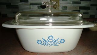 Vintage Corning Ware Blue Cornflower 5 Qt.  Dutch Oven Casserole W/ Lid