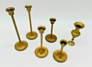 Vintage 5 Solid Brass Made In Taiwan Candlestick Candle Holders 1 From India