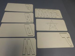 7 Punched Cards Creating Punch Card Art Star And Letters F,  R,  O,  M,  T