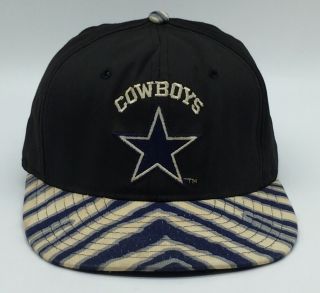 Vintage Dallas Cowboys Plain Logo Snapback Hat Cap Made Usa Ajd Zubaz Glue Tag