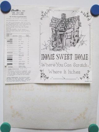 Vintage Tri Chem Picture To Paint Felt Usa Poster 6868 Bucilla Home Sweet Home